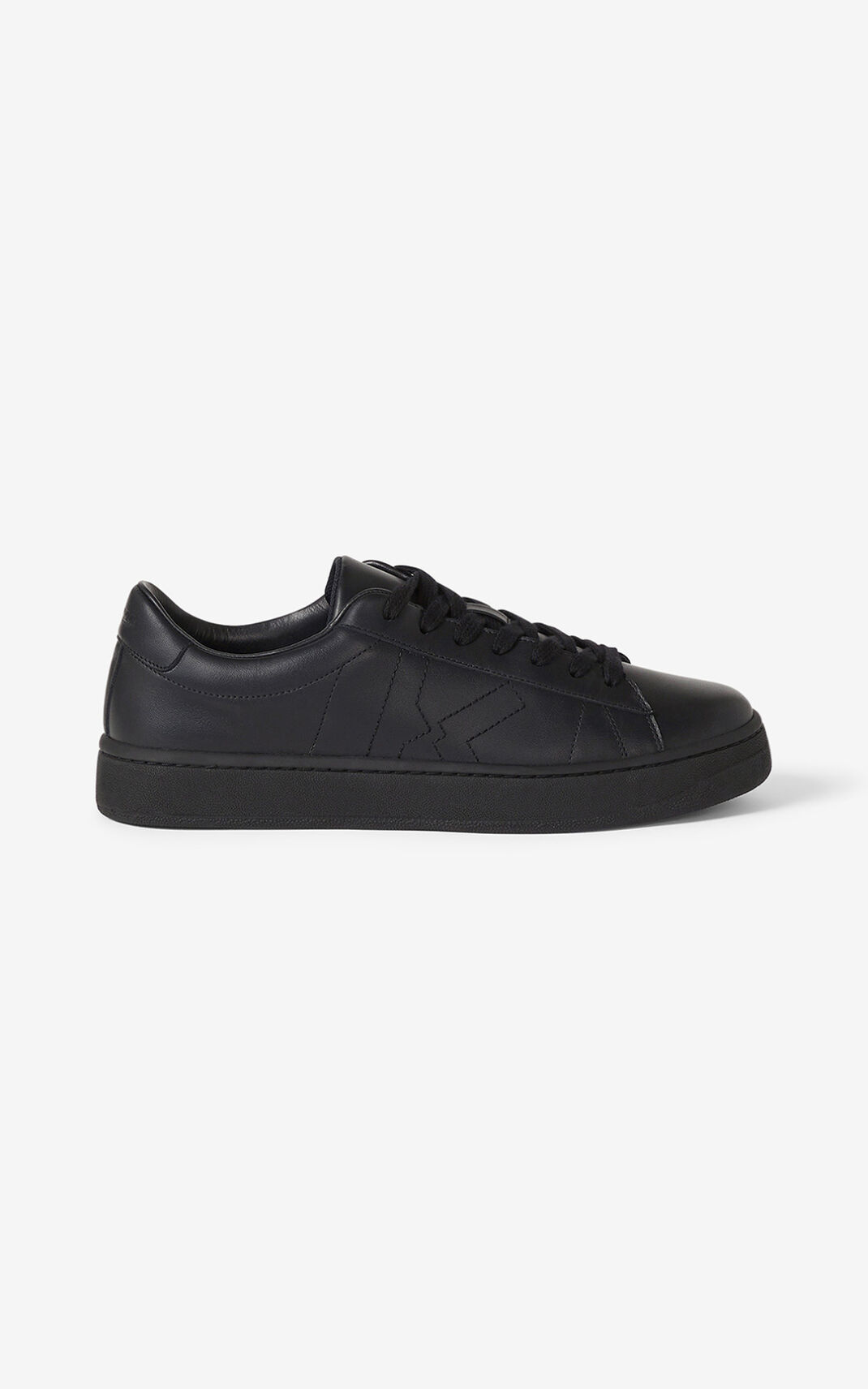 Tenis Kenzo Kourt K Logo Cuero Hombre Negras - SKU.6040848